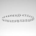 .925 Sterling Silver 1/4 cttw Miracle Set Diamond Sleek and Open "V" Bracelet