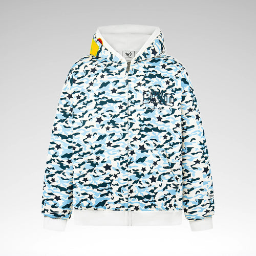 Casual Embroidered Zip Hoodie
