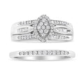 Diamond Bridal Set, .925 Sterling Silver, 1/2 cttw
