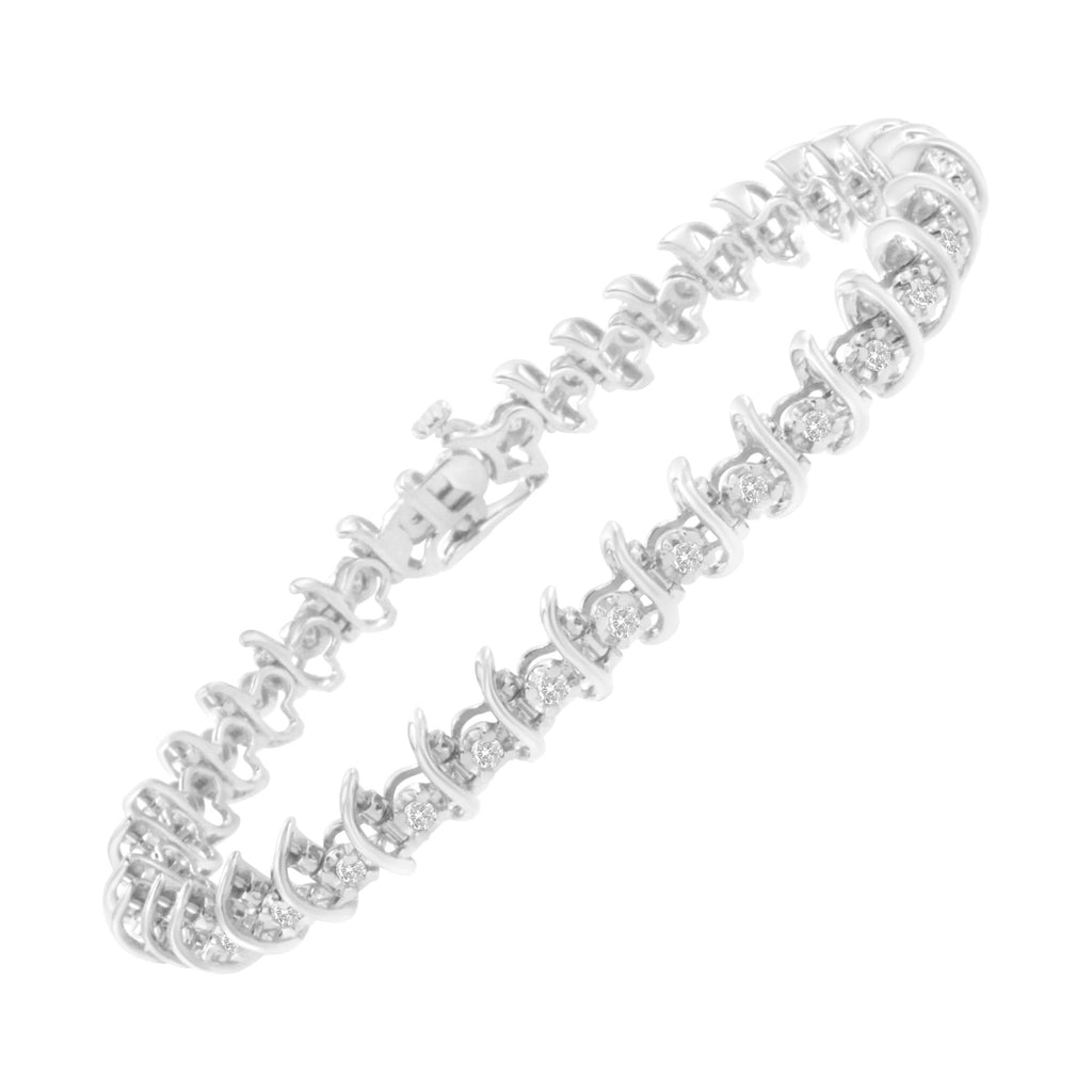 Diamond Link Bracelet, 1ct, .925 Sterling Silver  - 7.25"