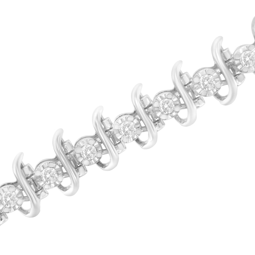 Diamond Link Bracelet, 1ct, .925 Sterling Silver  - 7.25"