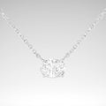 East-West Oval Solitaire Lab-Grown Diamond Pendant Necklace, 10K White Gold, 1/2 cttw