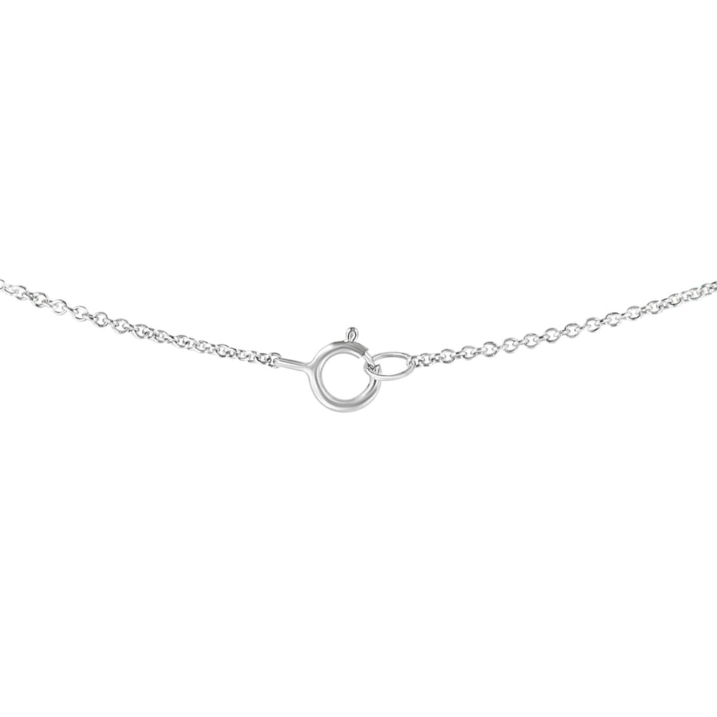 East-West Oval Solitaire Lab-Grown Diamond Pendant Necklace, 10K White Gold, 1/2 cttw