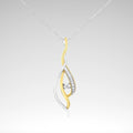 Espira 10K Dual Gold Diamond Spiral Pendant Necklace (1/10 cttw)