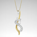 Espira Diamond Intertwined Swirl Pendant Necklace 10K Two-Tone Gold 1/5 cttw