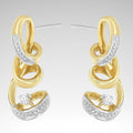Espira Round-Cut Diamond Earrings, 10K Two-Tone Gold