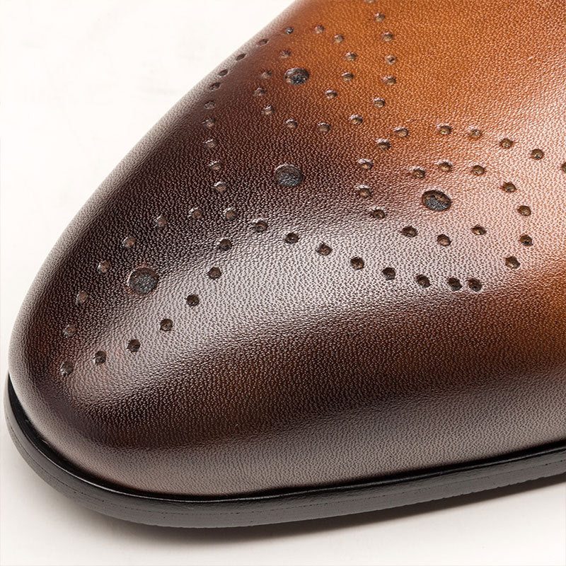 Handcrafted Brogue Monk Strap Shoes for Men