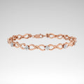 Infinity Link Diamond Tennis Bracelet – 10K Rose Gold Plated Sterling Silver, 1/2 cttw