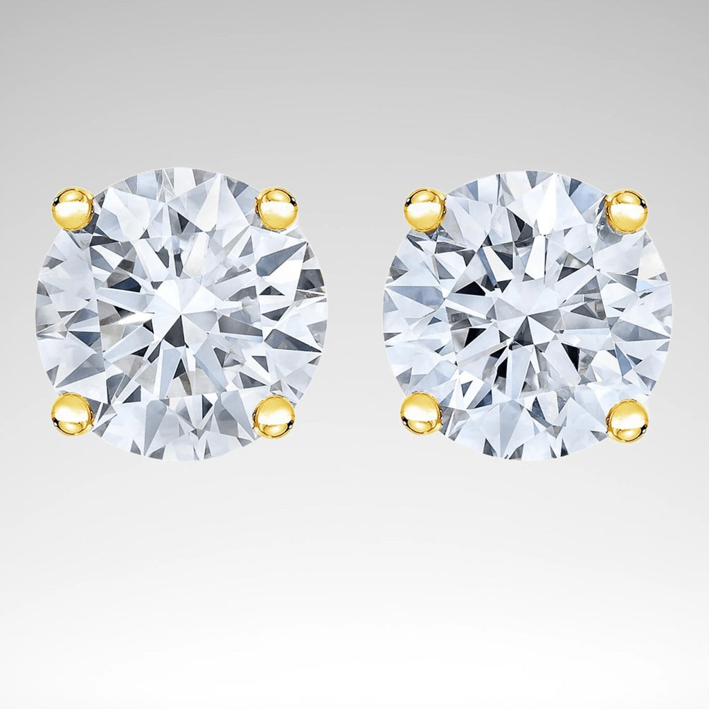 Lab-Grown Diamond Solitaire Stud Earrings – 14K Gold, 1/2 cttw
