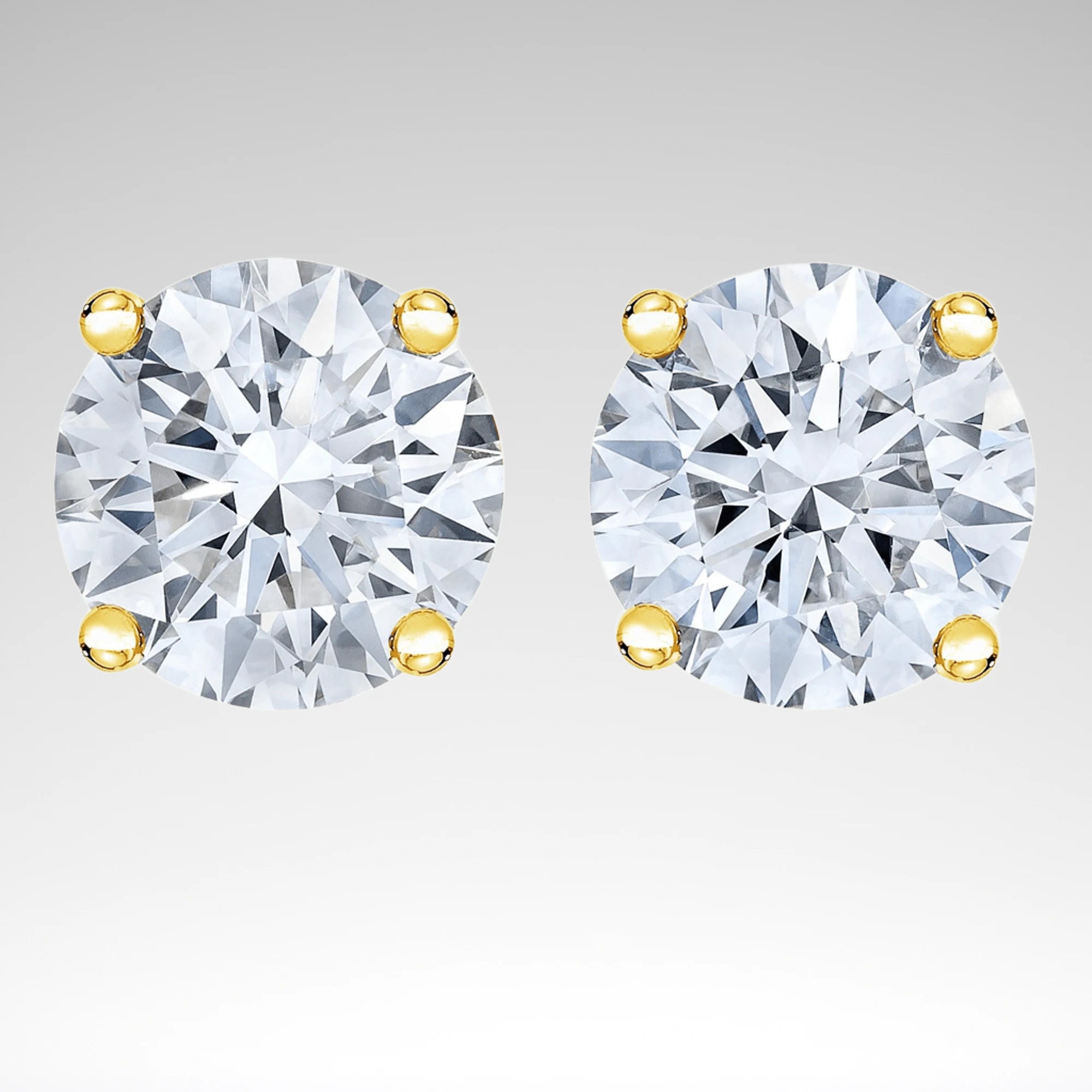 Lab-Grown Diamond Solitaire Stud Earrings – 14K Gold, 1/2 cttw