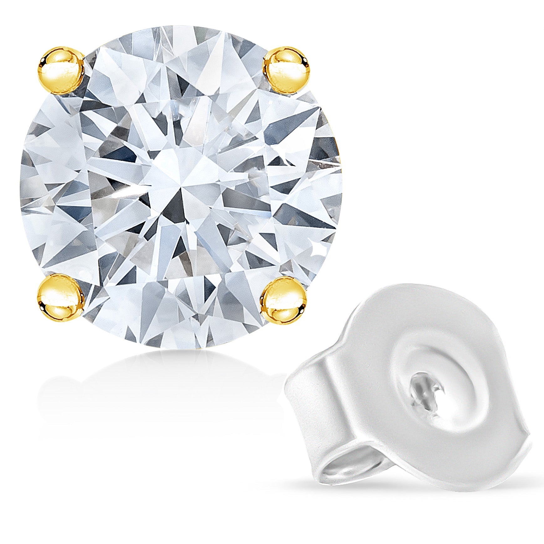 Lab-Grown Diamond Solitaire Stud Earrings – 14K Gold, 1/2 cttw
