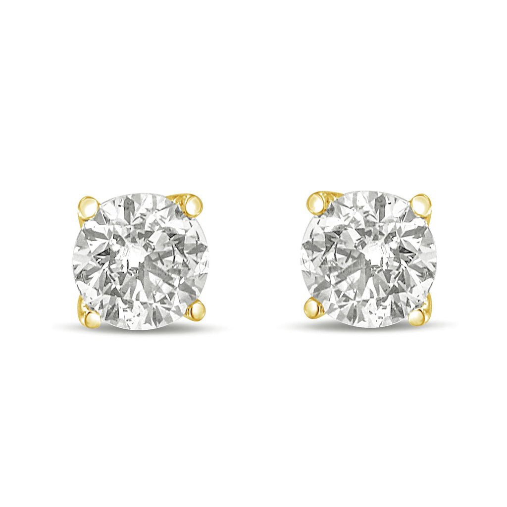 Lab-Grown Diamond Solitaire Stud Earrings – 14K Gold, 1/2 cttw