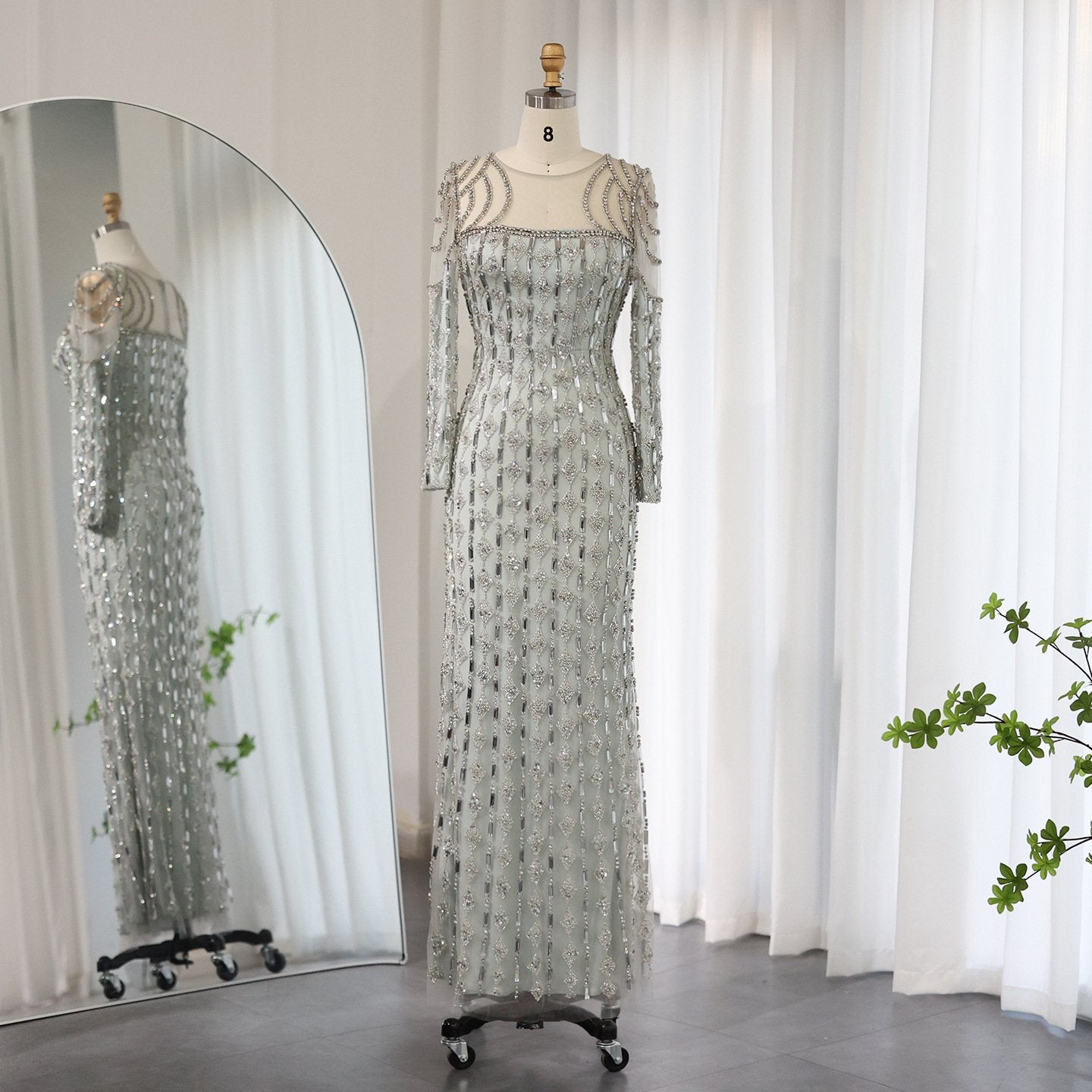 Long Sleeve Slim Fishtail Dress