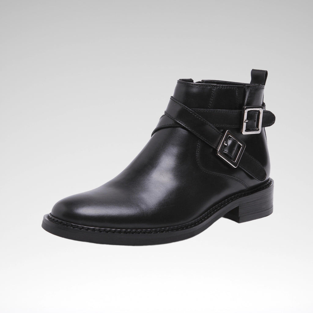 Men's British High-Top Leather Boots, Round Toe Martin