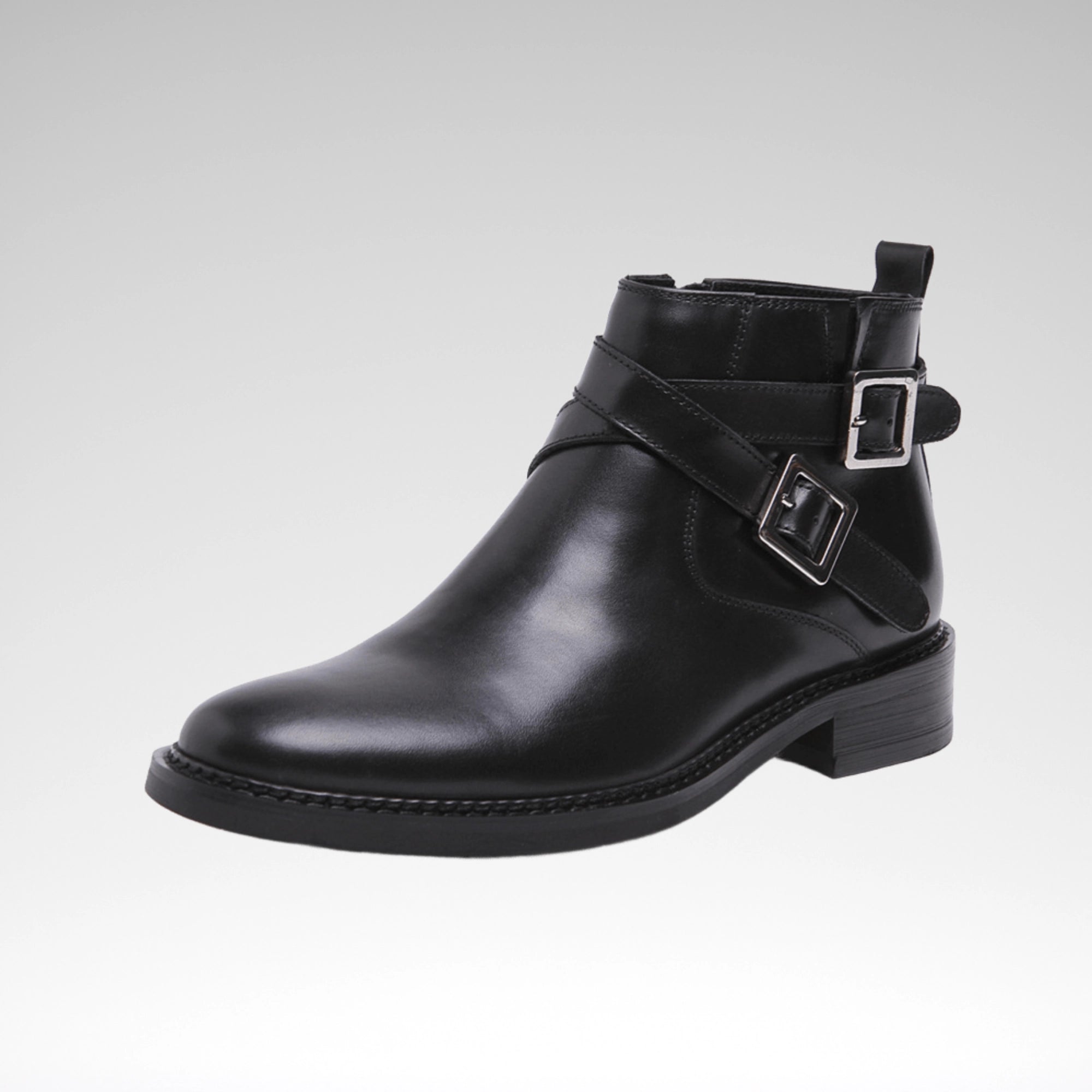 Men's British High-Top Leather Boots, Round Toe Martin