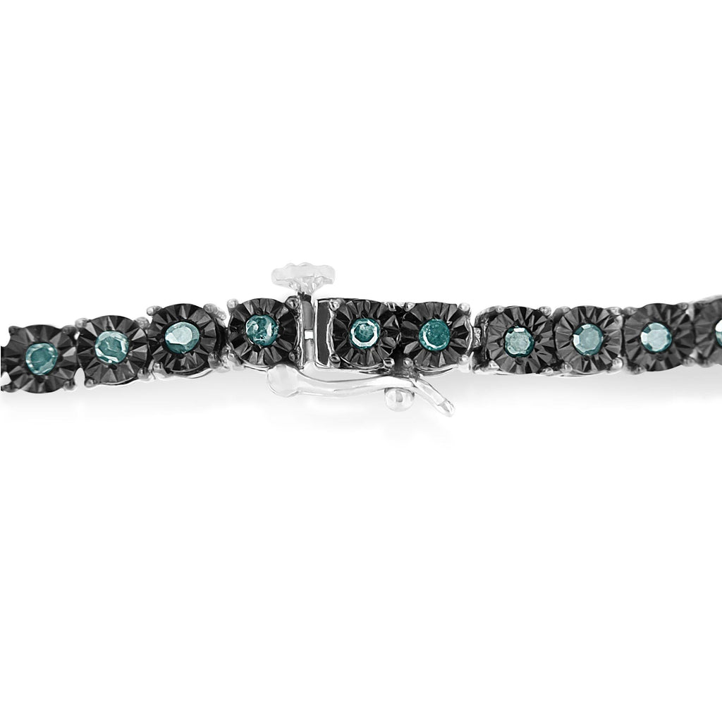 Miracle-Set Diamond Tennis Bracelet, Black Rhodium Plated .925 Sterling Silver, 1.0 cttw