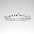 Miracle-Set Round Diamond Open-Link Line Bracelet, .925 Sterling Silver, 1/4 cttw