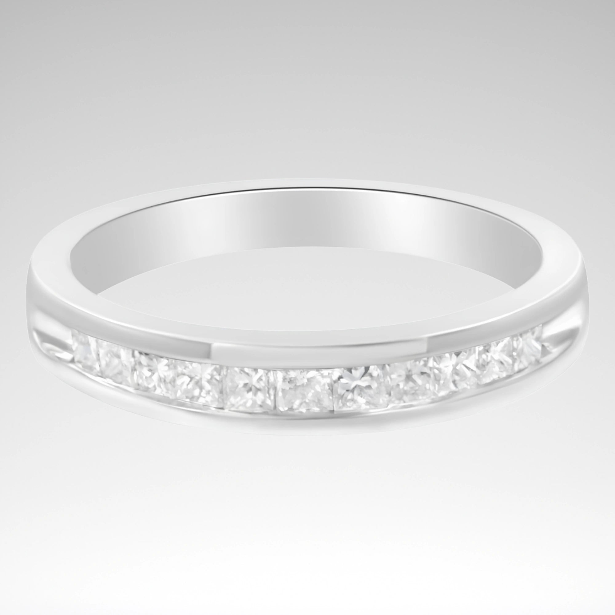 Princess-Cut Diamond Band Ring, Sterling Silver, 1/2ct Diamond