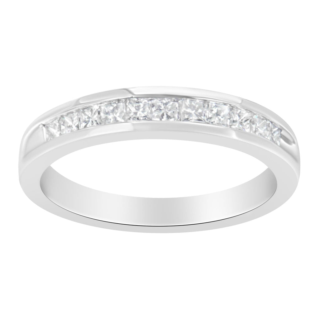 Princess-Cut Diamond Band Ring, Sterling Silver, 1/2ct Diamond