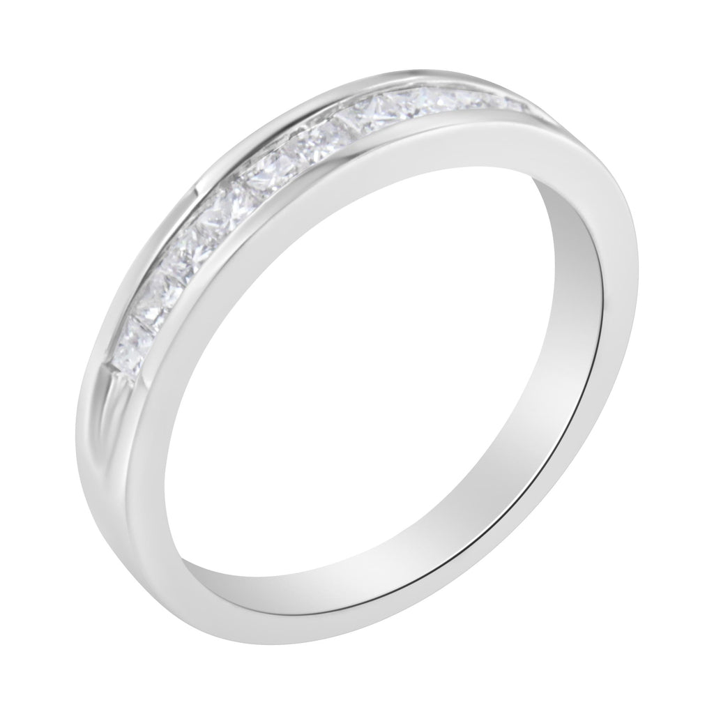 Princess-Cut Diamond Band Ring, Sterling Silver, 1/2ct Diamond