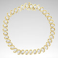 Round-Cut Diamond Bracelet – Yellow Plated Sterling Silver