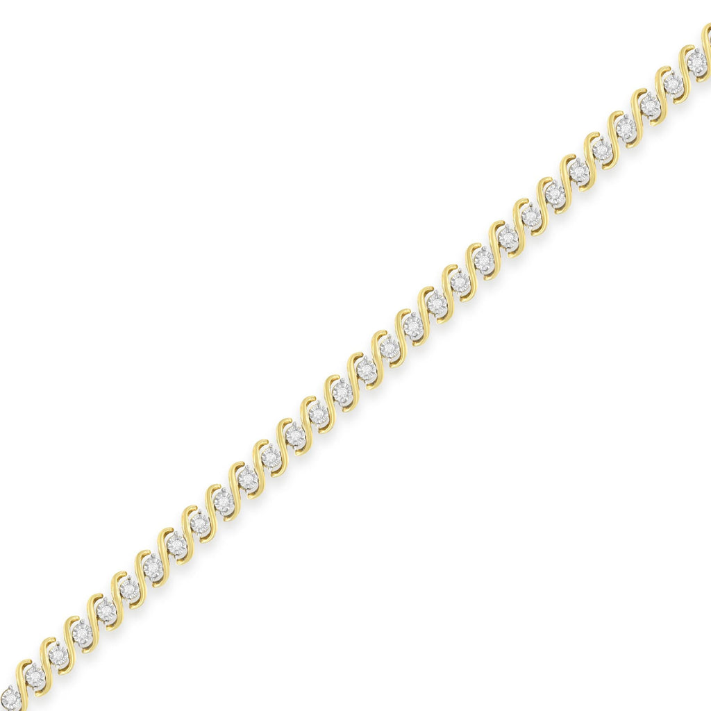Round-Cut Diamond Bracelet – Yellow Plated Sterling Silver