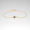 Sapphire & Diamond Evil Eye Bracelet, 10K Gold, 7" (H–I Color, I1–I2 Clarity)