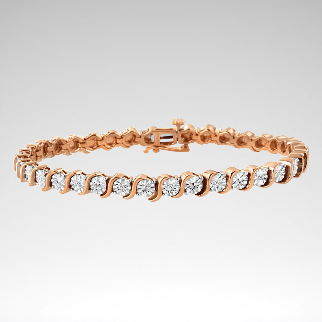 Sterling Silver Miracle-Set Diamond Tennis Bracelet, 7"