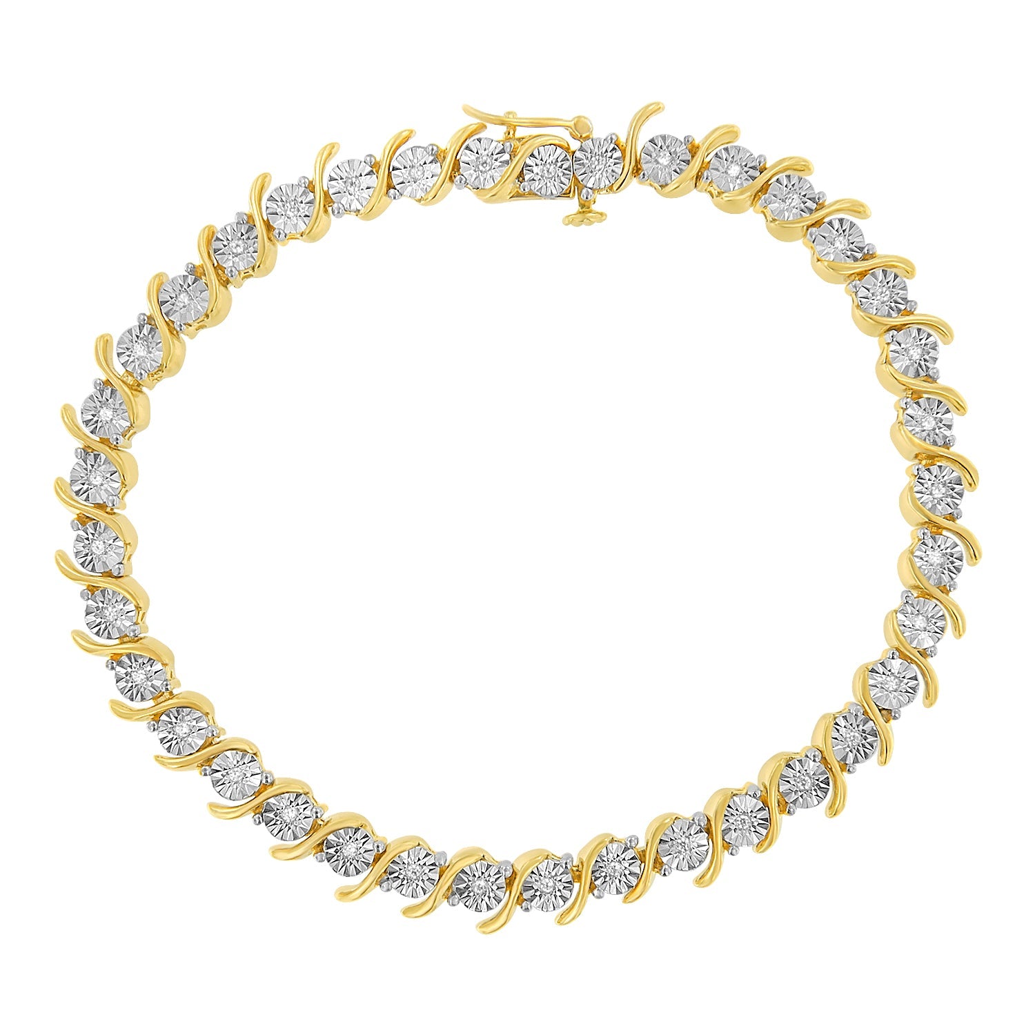 Sterling Silver Miracle-Set Diamond Tennis Bracelet, 7"