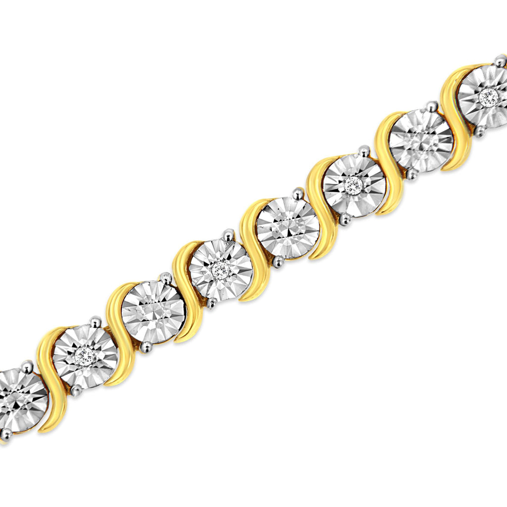 Sterling Silver Miracle-Set Diamond Tennis Bracelet, 7"