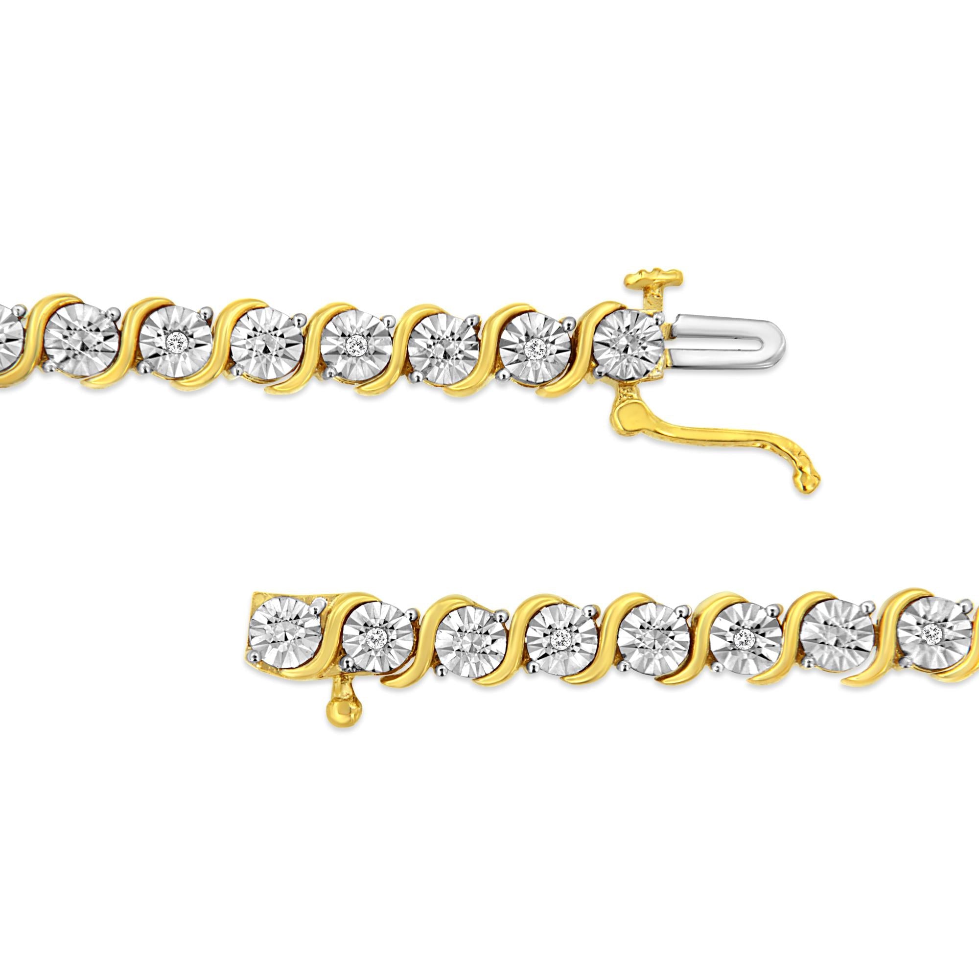 Sterling Silver Miracle-Set Diamond Tennis Bracelet, 7"