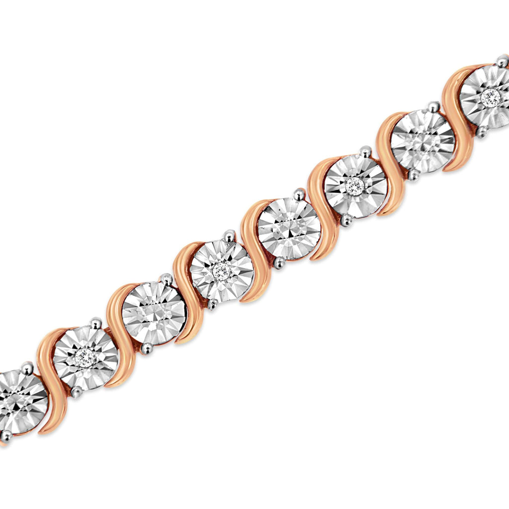 Sterling Silver Miracle-Set Diamond Tennis Bracelet, 7"