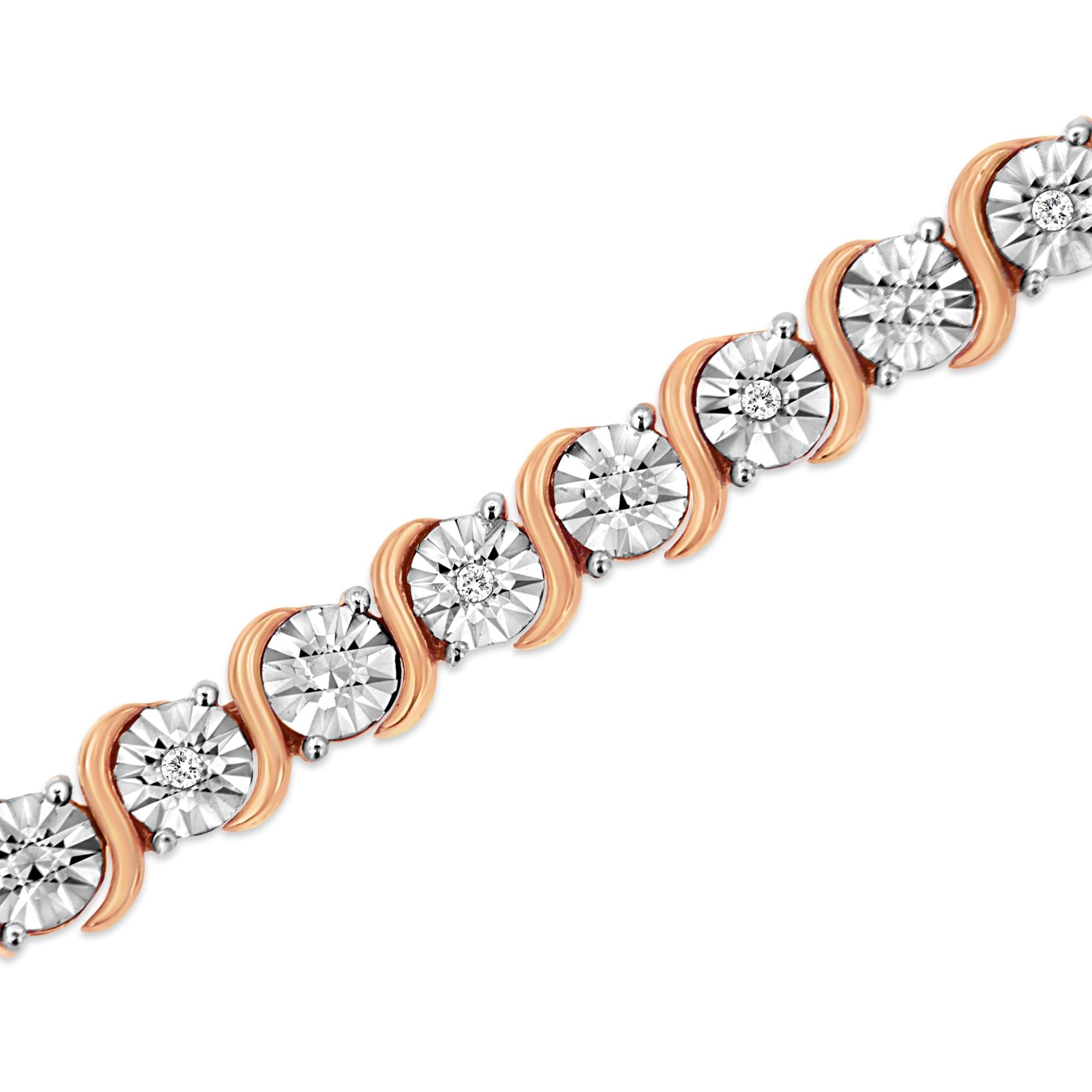 Sterling Silver Miracle-Set Diamond Tennis Bracelet, 7"