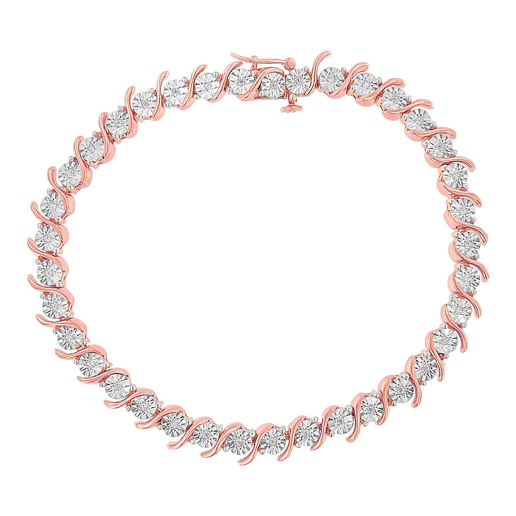 Sterling Silver Miracle-Set Diamond Tennis Bracelet, 7"