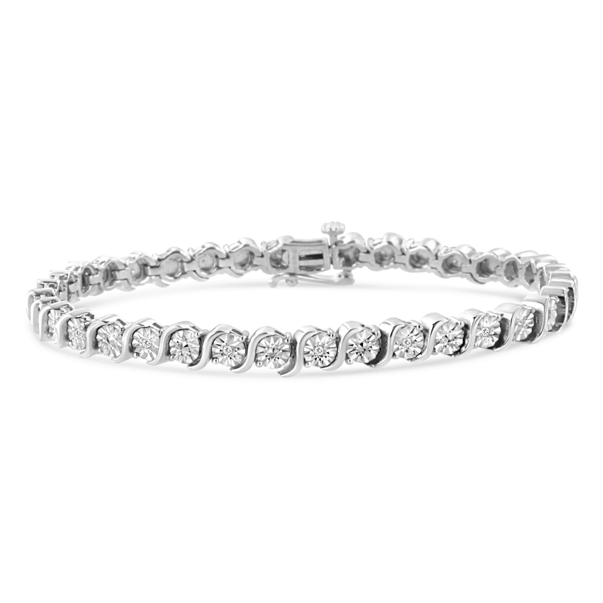 Sterling Silver Miracle-Set Diamond Tennis Bracelet, 7"