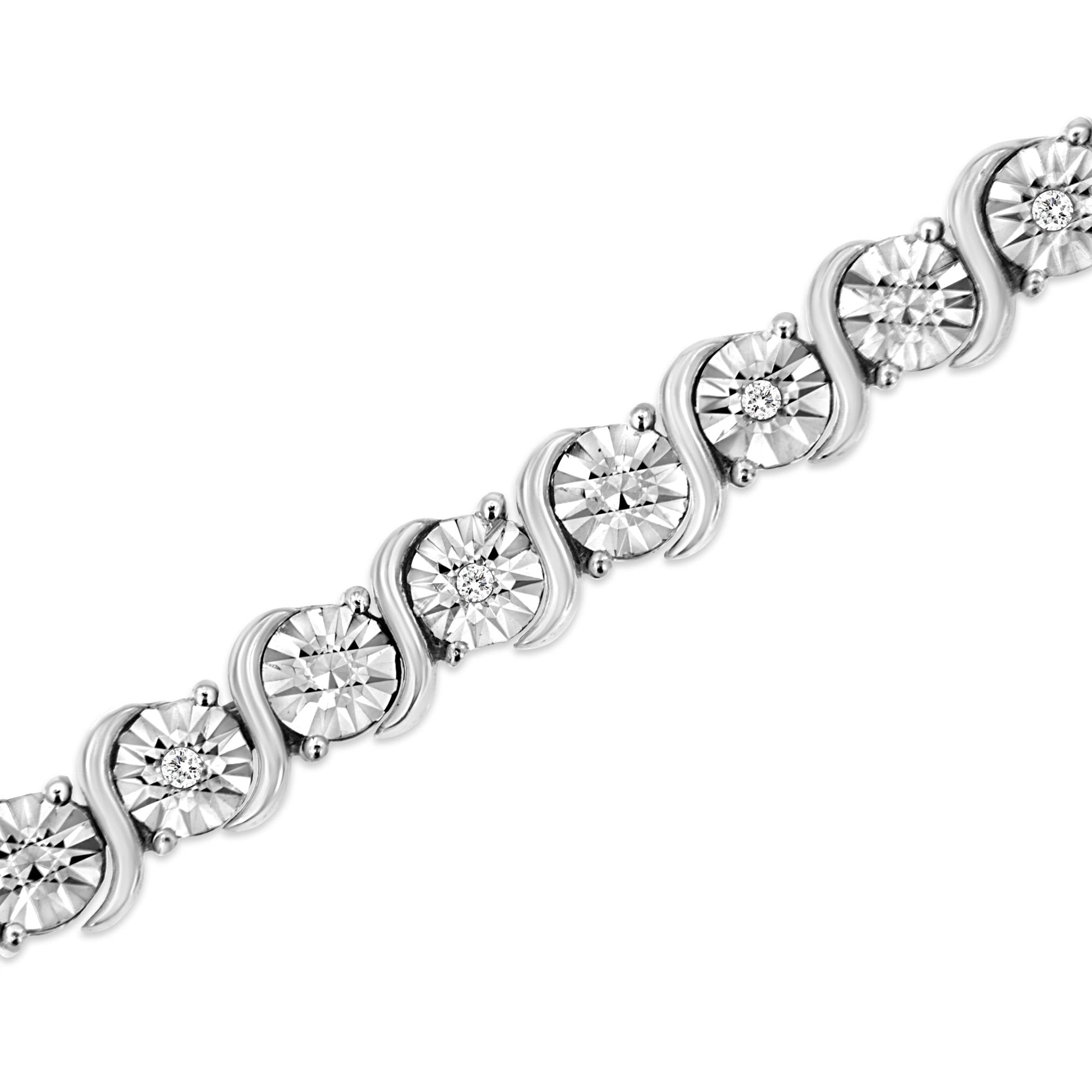 Sterling Silver Miracle-Set Diamond Tennis Bracelet, 7"