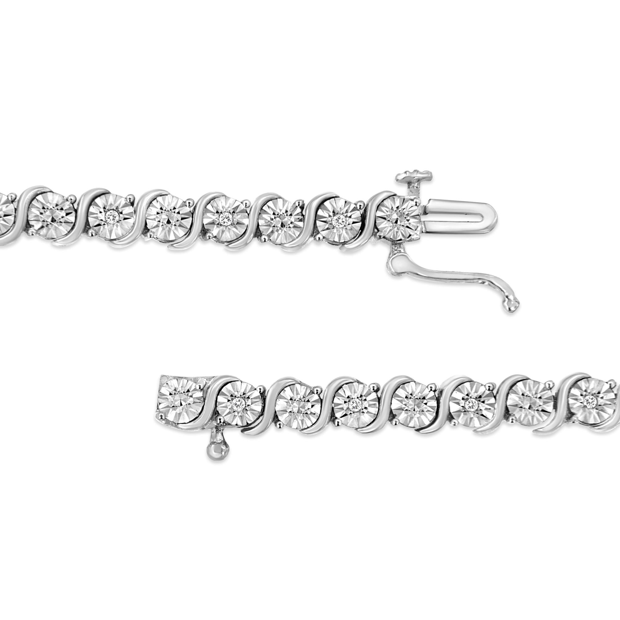 Sterling Silver Miracle-Set Diamond Tennis Bracelet, 7"