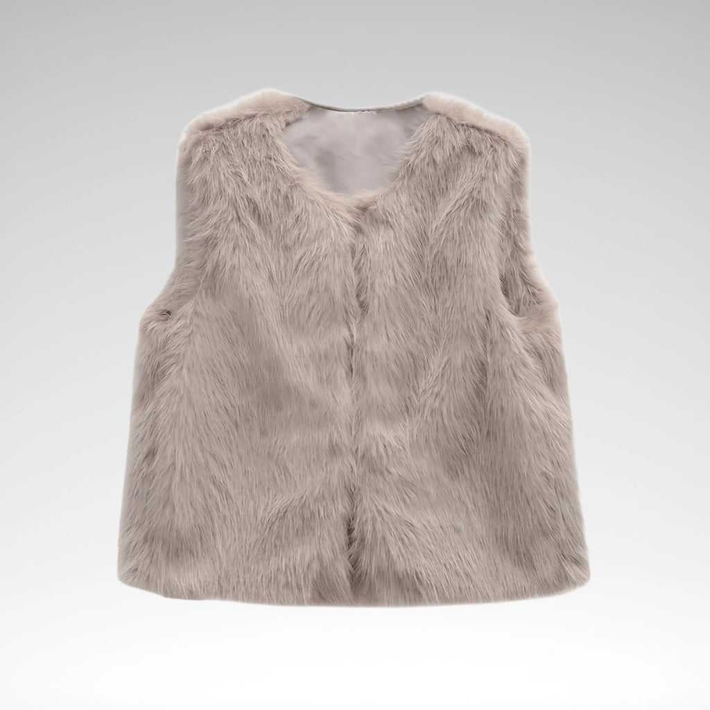 Street faux fur vest for women's