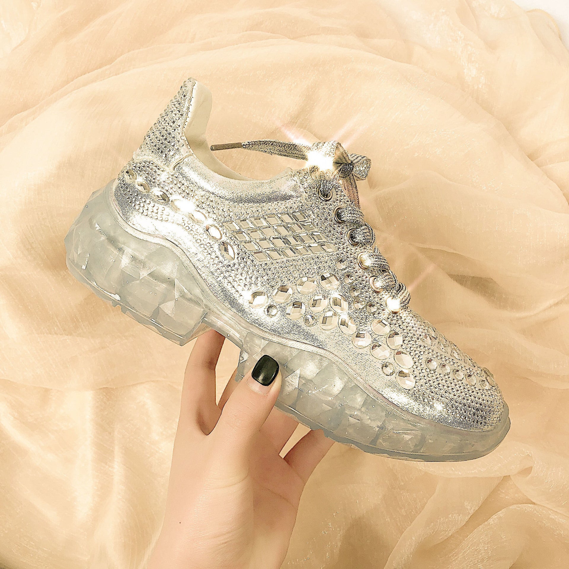 Women's Fashionable Rhinestone Casual Sneakers