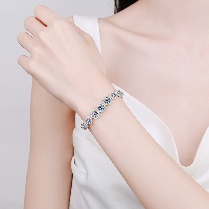  Women's Starry Moissanite Bracelet – .925 Sterling Silver